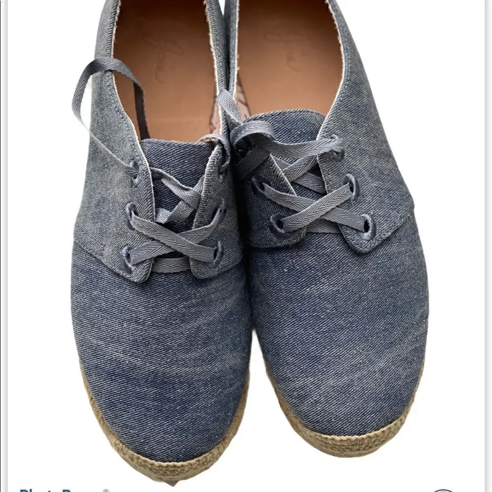 New Joie Denim Lace Up Espadrilles Sneaker…